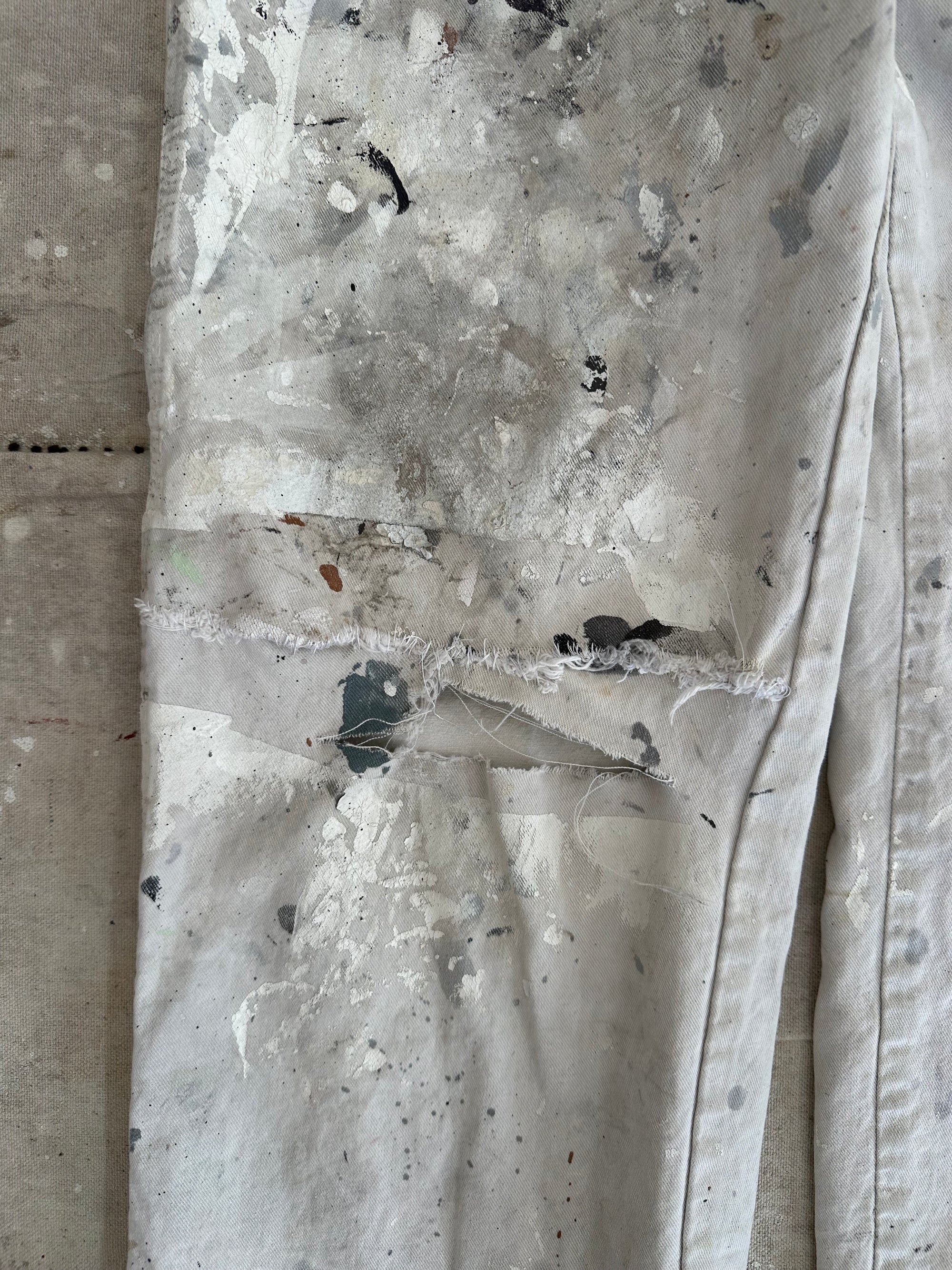 1990s Perfect Paint Splattered White Dickies
