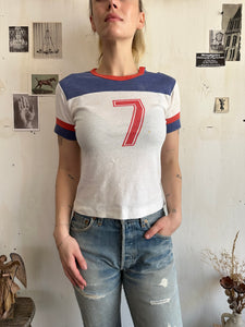 1970s Well Worn Number 7 T-Shirt (S)