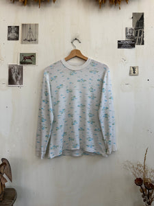 1970s Blue Floral Thermal (M)