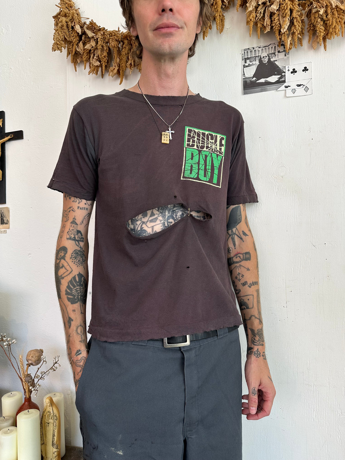 1990s Thrashed Sunfaded Bugle Boy Tee