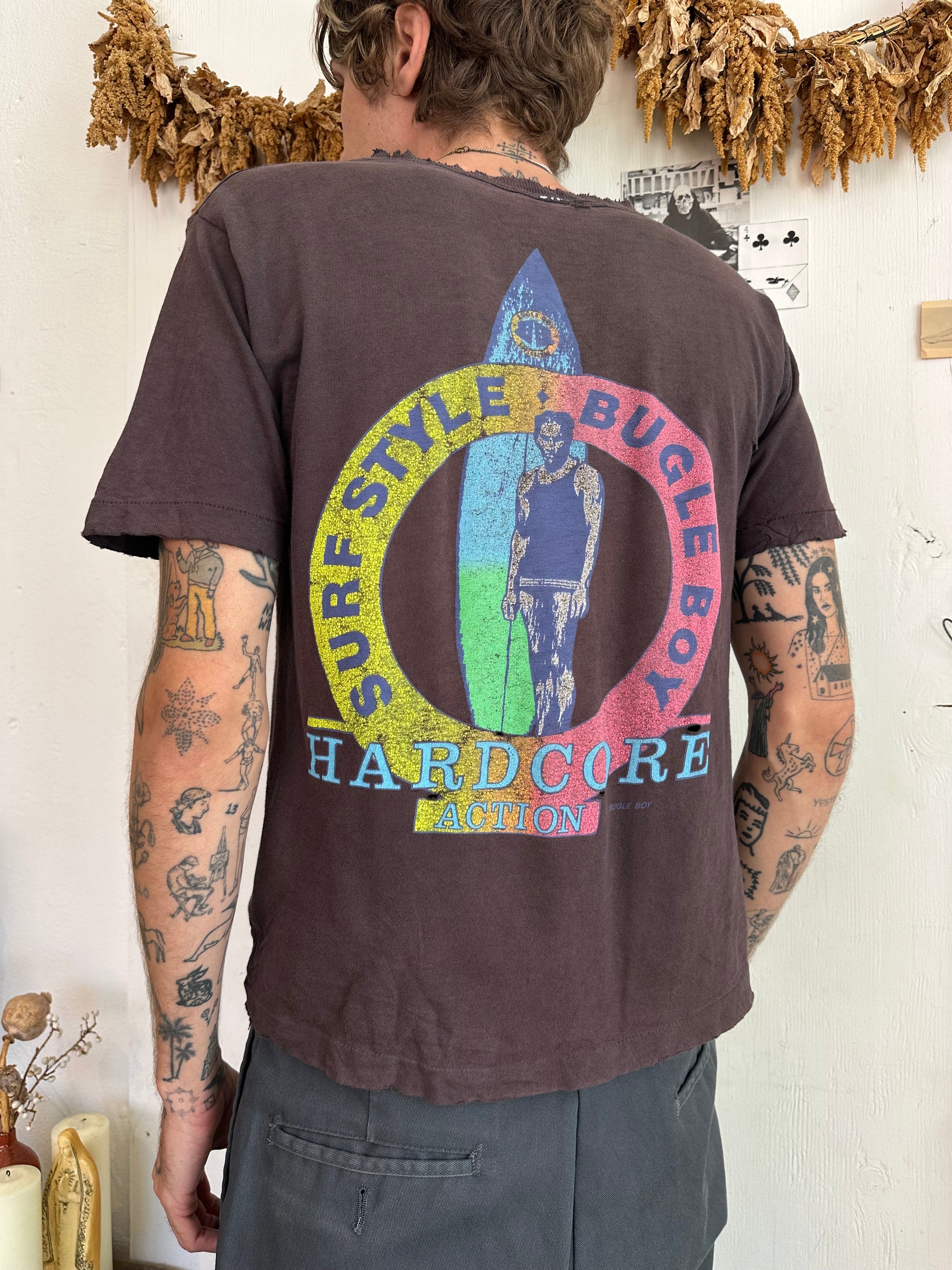 1990s Thrashed Sunfaded Bugle Boy Tee