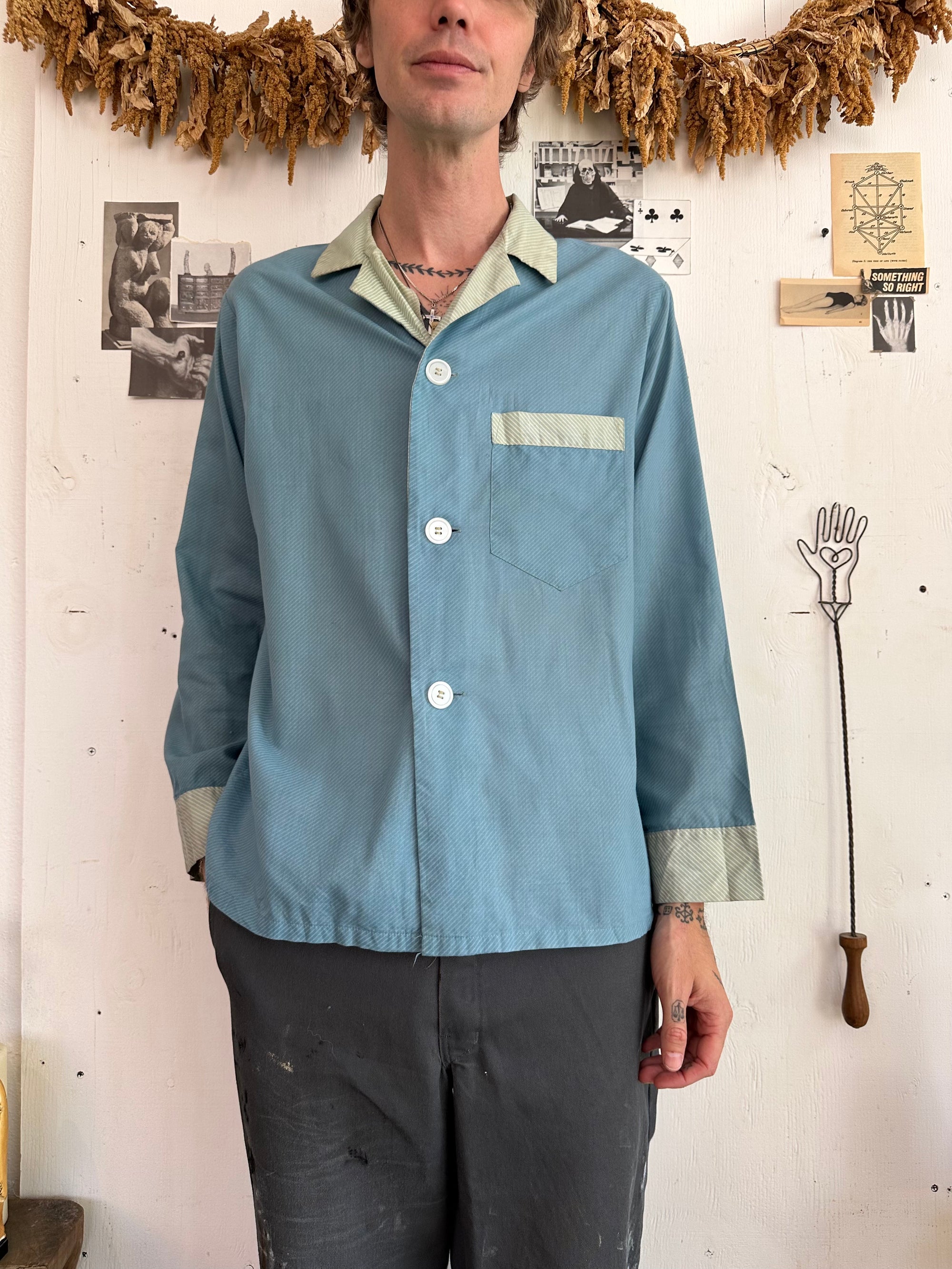 1960s Washed Cotton Pajama Shirt