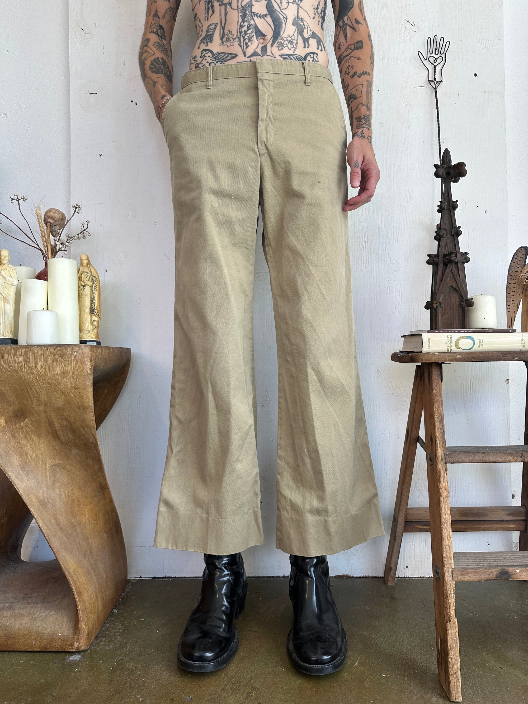 1970s Low Rise Cropped Flairs