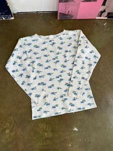 1980s Blue Floral Thermal (S)