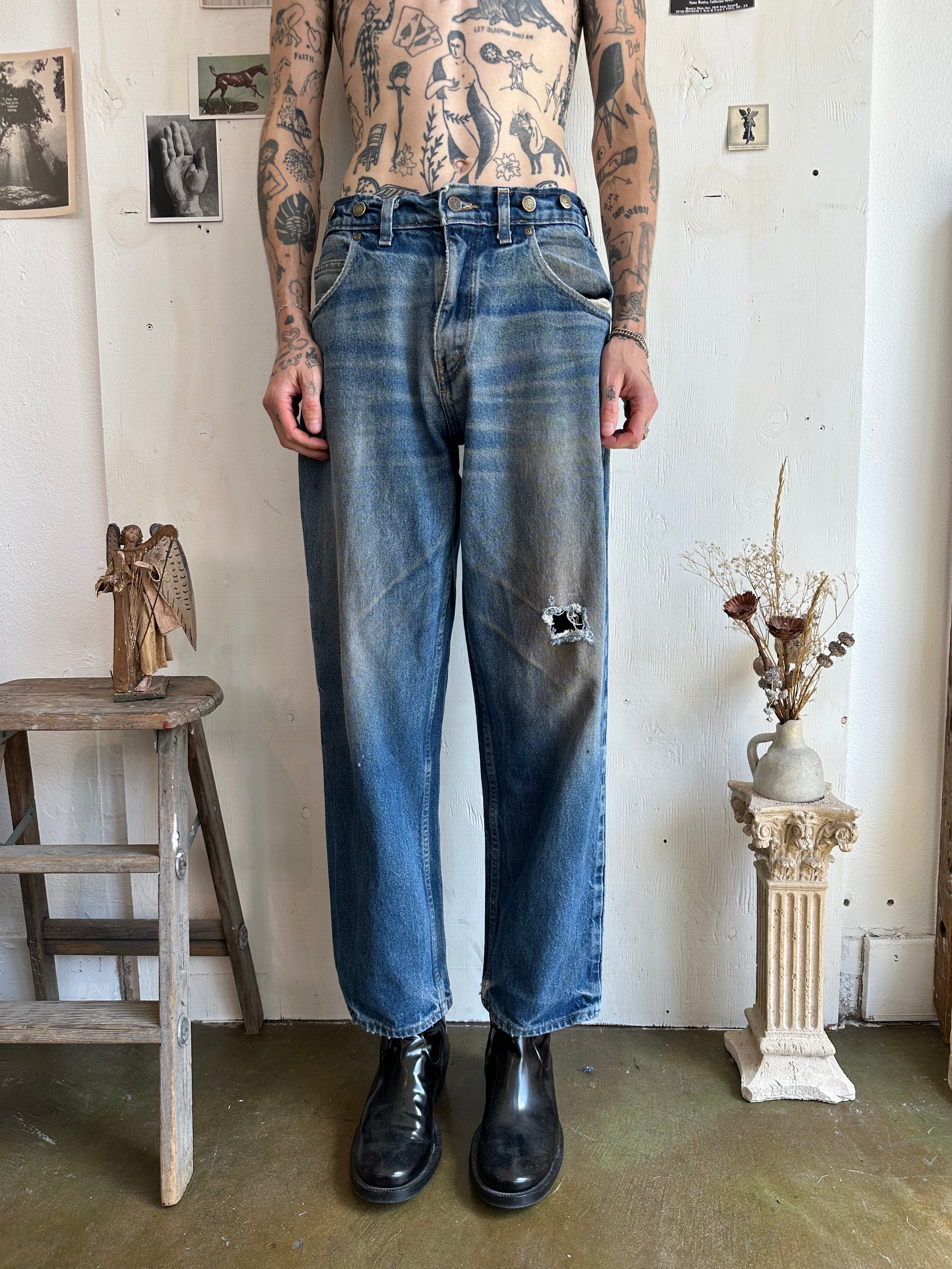 1990s Prison Blues Baggy Denim (34/31)