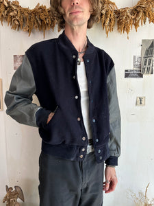 1950s Thrashed Leather Sleeved Letterman (Boxy M)