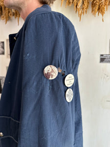 1970s Well Worn Snap Button Work Coat W/ Pins (XXL)
