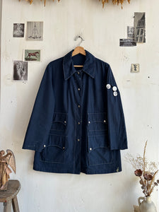 1970s Well Worn Snap Button Work Coat W/ Pins (XXL)