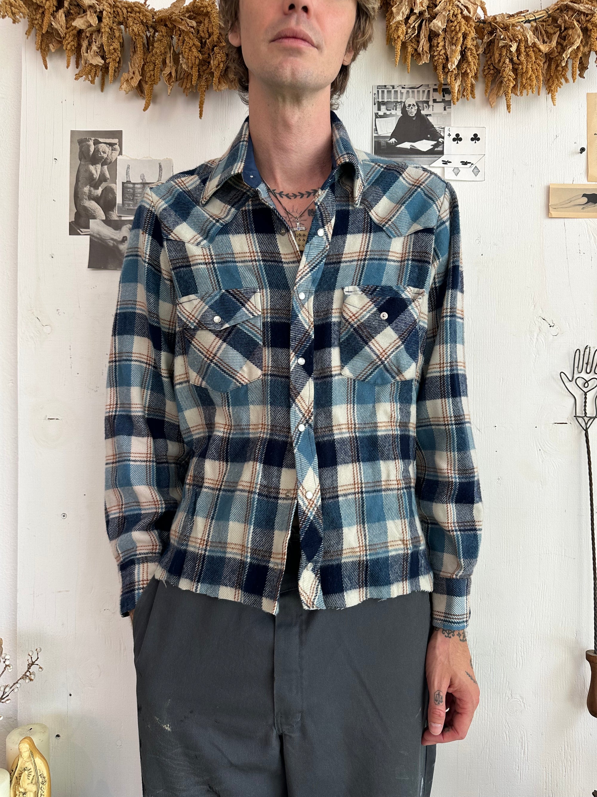 1970s Sears Snap Button Flannel