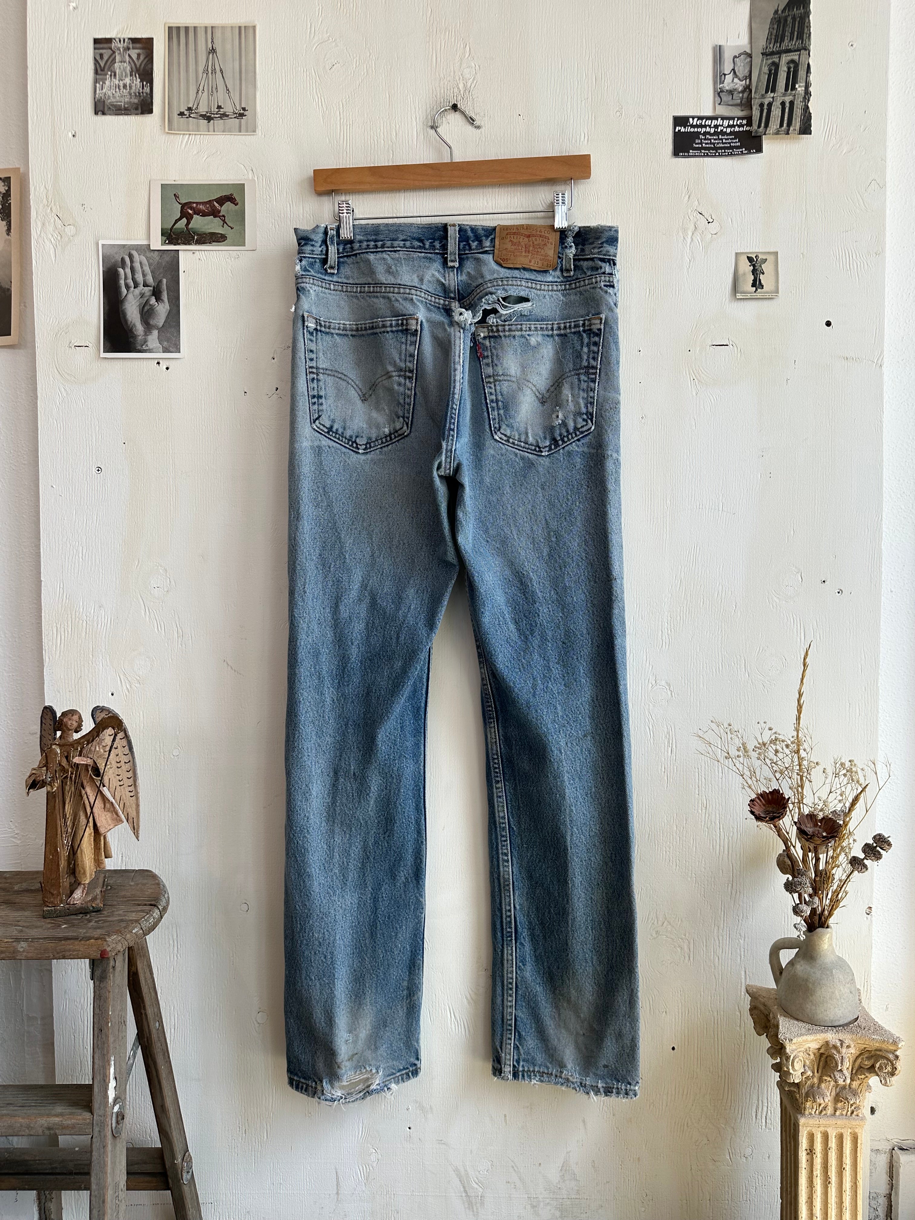 1990s Thrashed Levis 505s (34/33)