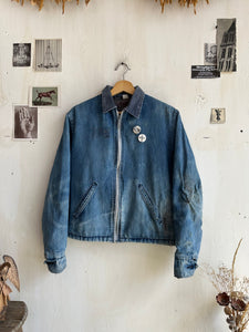 1960s Heavily Repaired Blanket Lined Work Jacket W/ Pins (M)