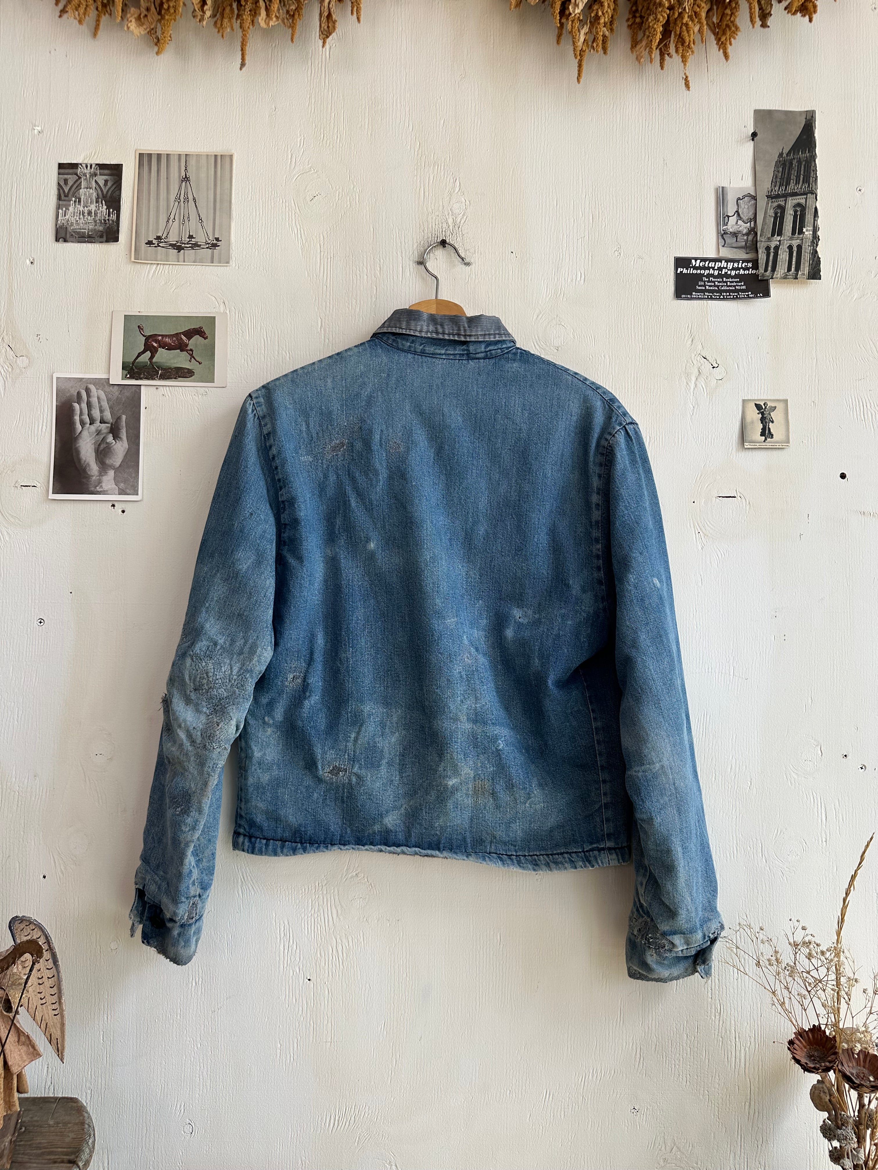 1960s Heavily Repaired Blanket Lined Work Jacket W/ Pins (M)