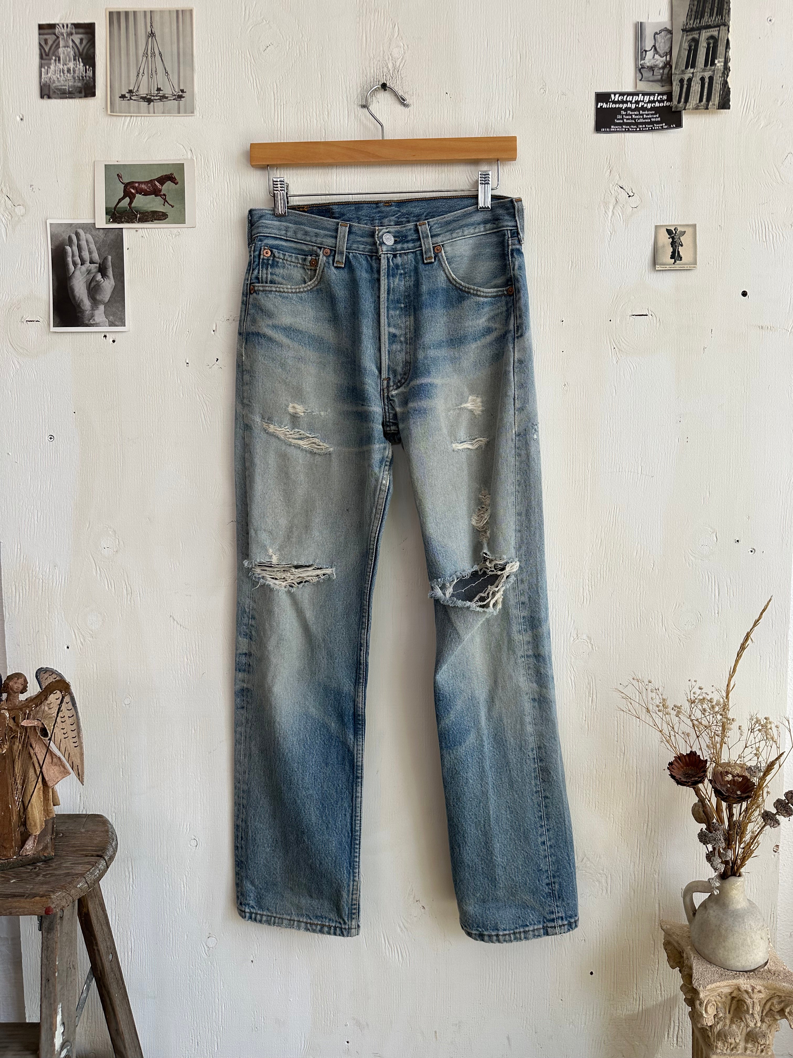 1980s Thrashed and Repaired Levis 501s (29/29)