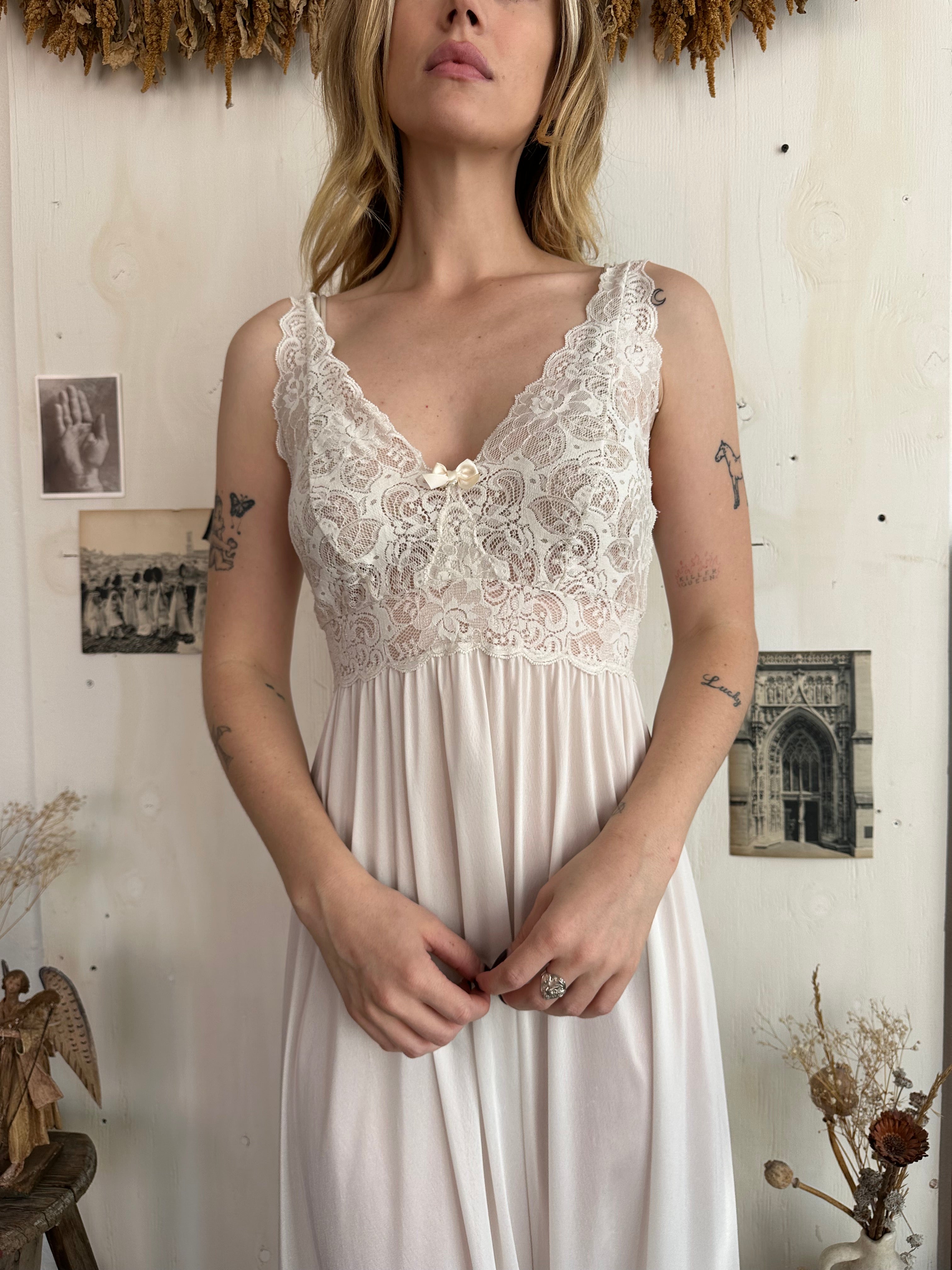 1980s Lacey Maxi Slip (L)