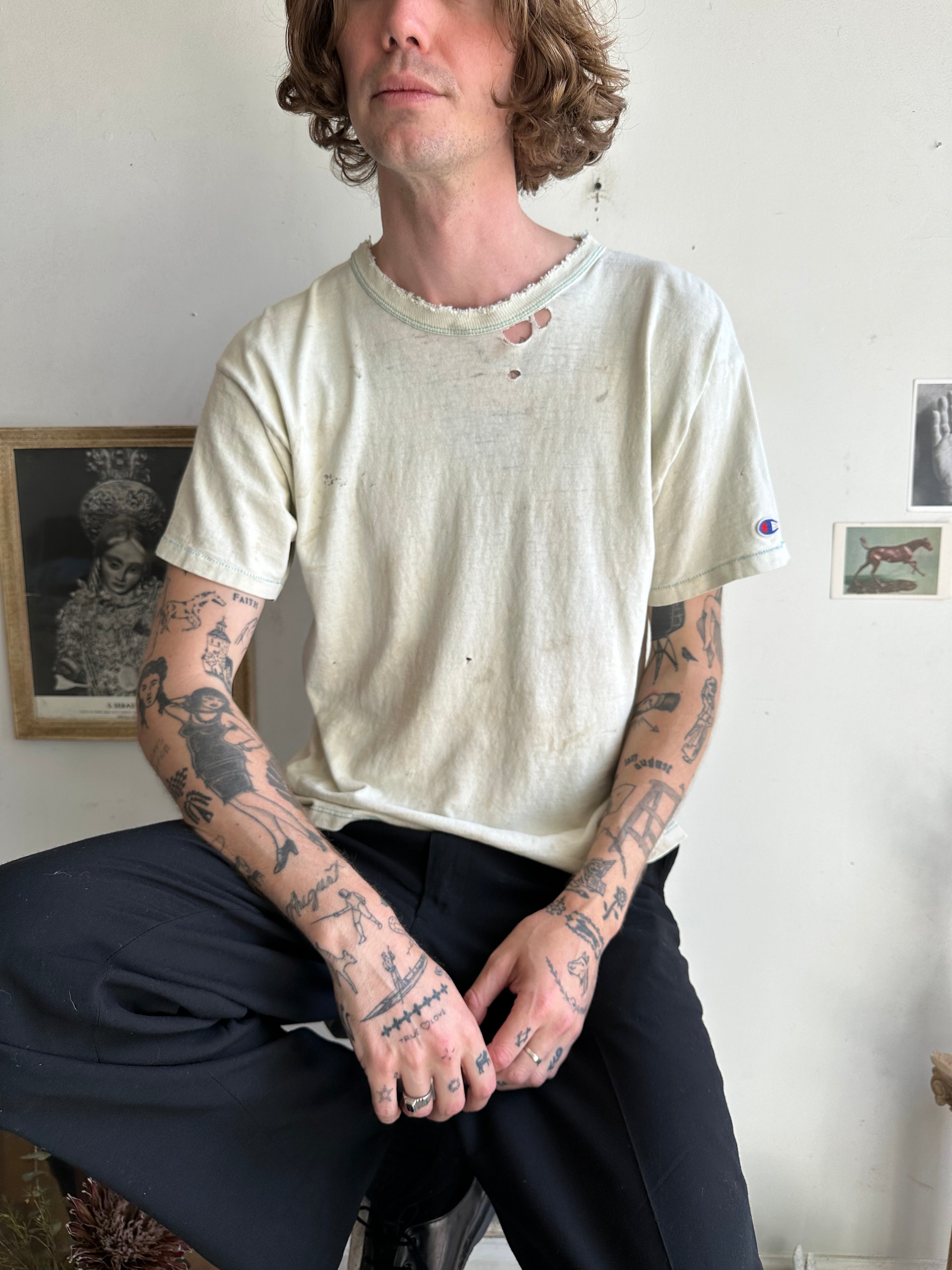 Shredded Bleached Out Champion Blank (L)