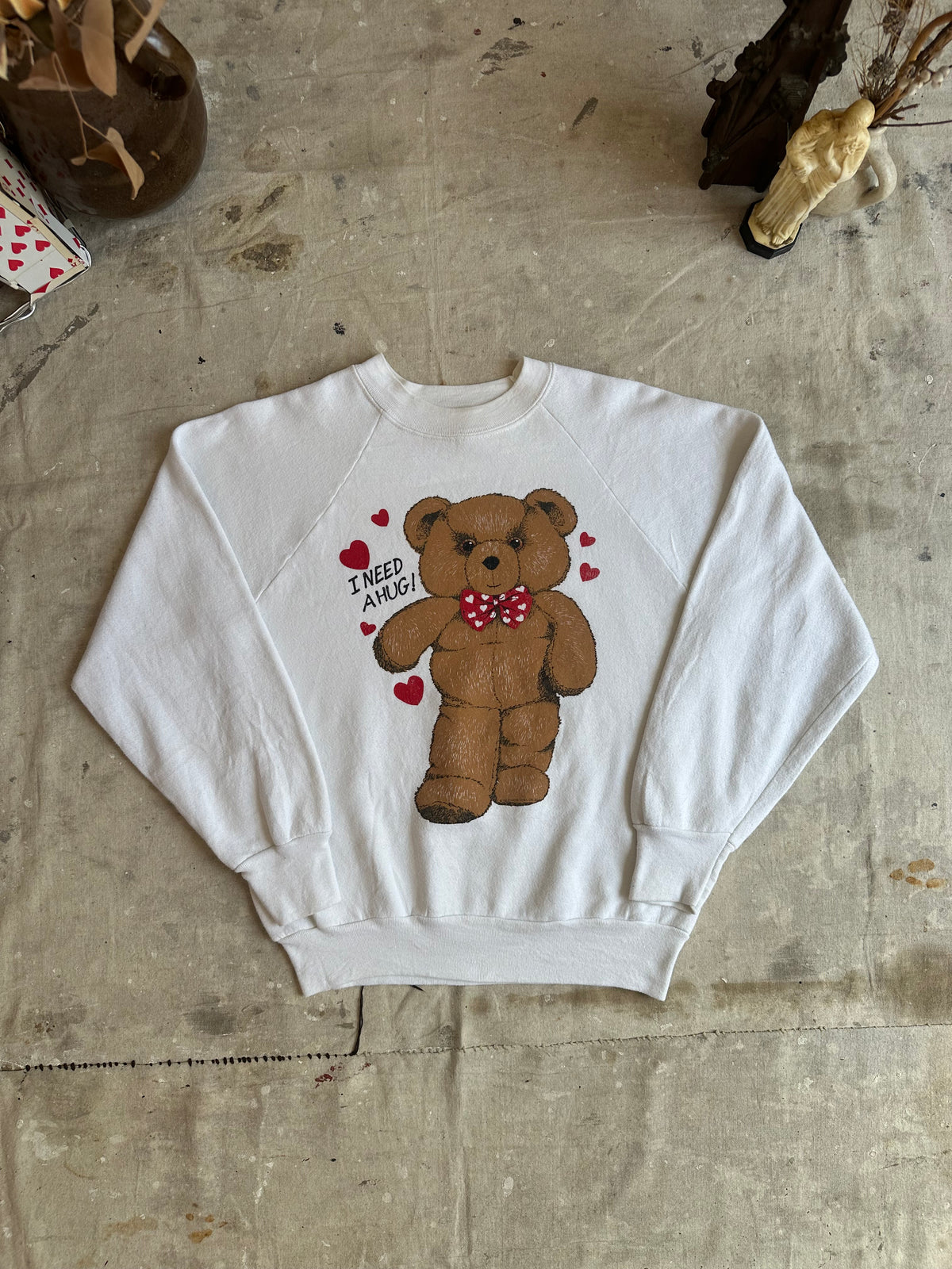 1990s I Need a Hug Teddy Bear Sweatshirt