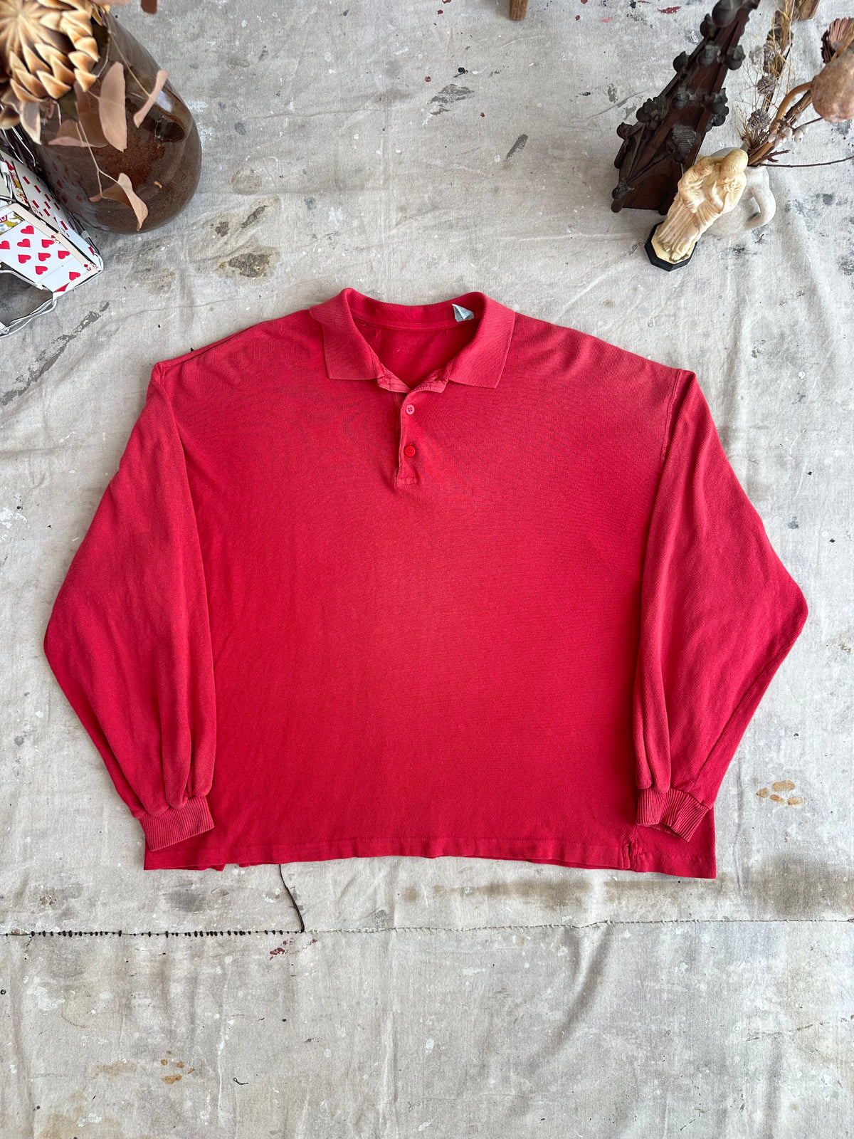1980s Sunfaded Long Sleeve Polo