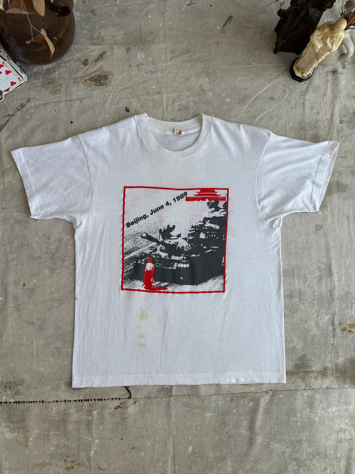 1989 Well Worn Tienemin Square Tee
