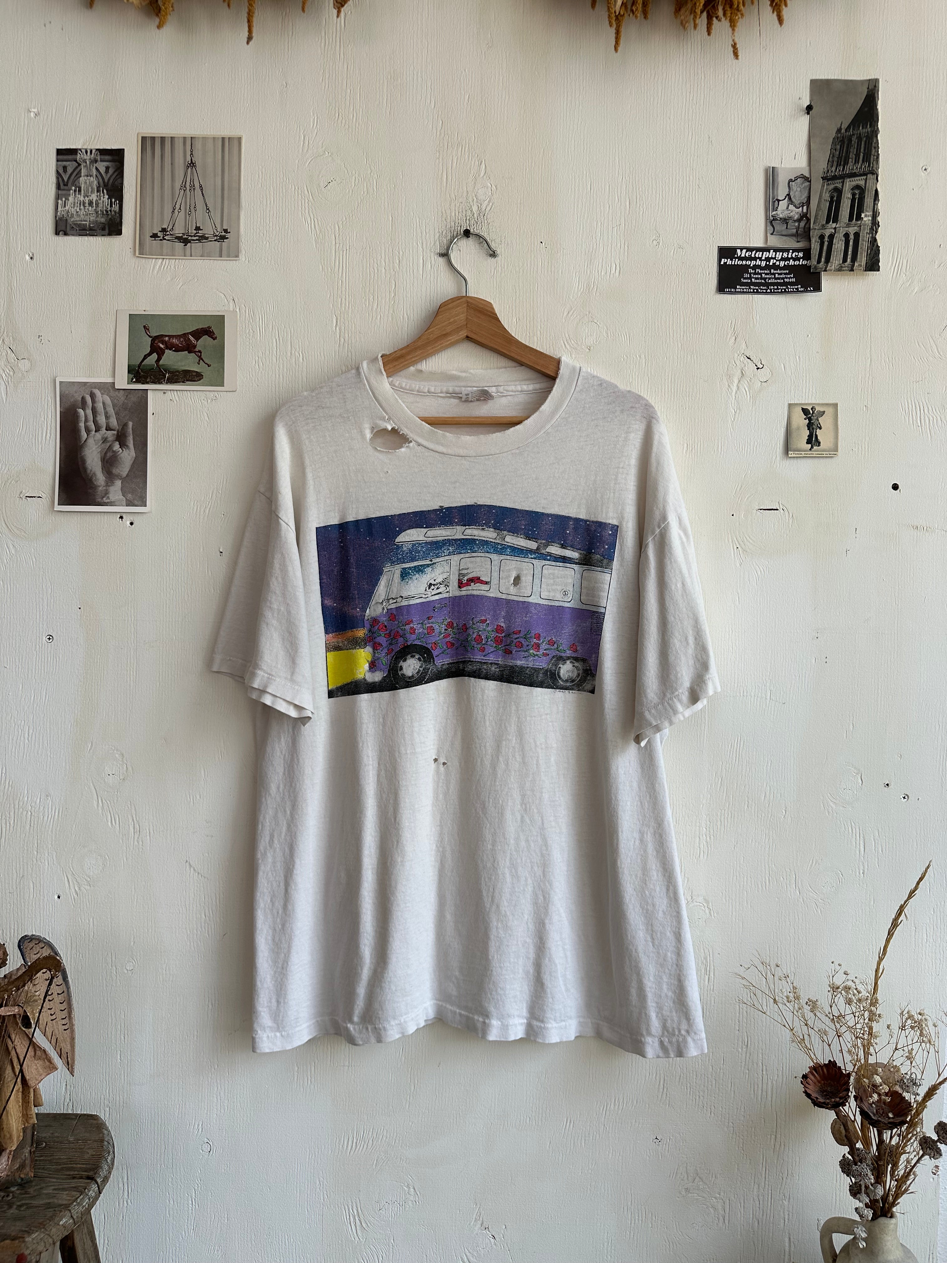1980s Thrashed 'Enjoy The Ride' Greatful Dead/VW T-Shirt (XL)