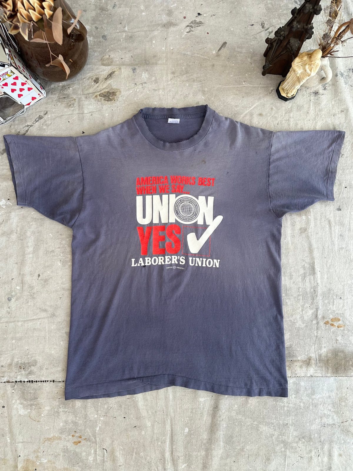 1990s Sunfaded Yes to Unions T-Shirt