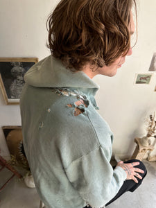 1970s Thrashed Open Face Zip-Up Hoodie (M)