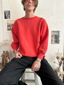 1980s Sun Faded Red Reverse Weave Sweatshirt (Boxy XL)