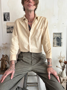 1950s Well-Worn Cream Button Down Shirt (L/XL)