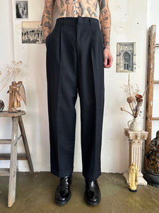 1960s Pleated Pinstripe Baggy Trousers (33/30)