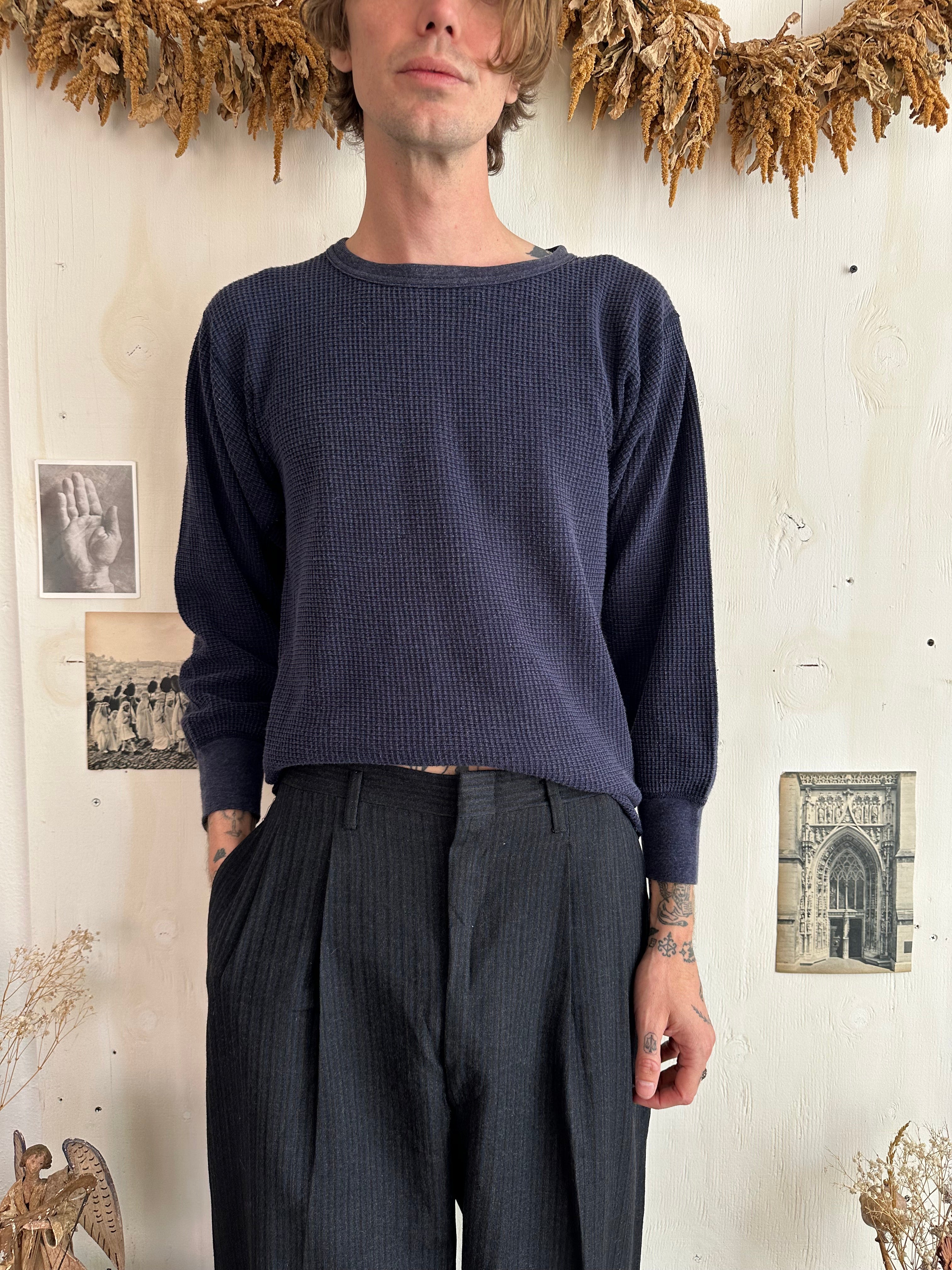1980s Midnight Blue Thermal (Boxy M/L)