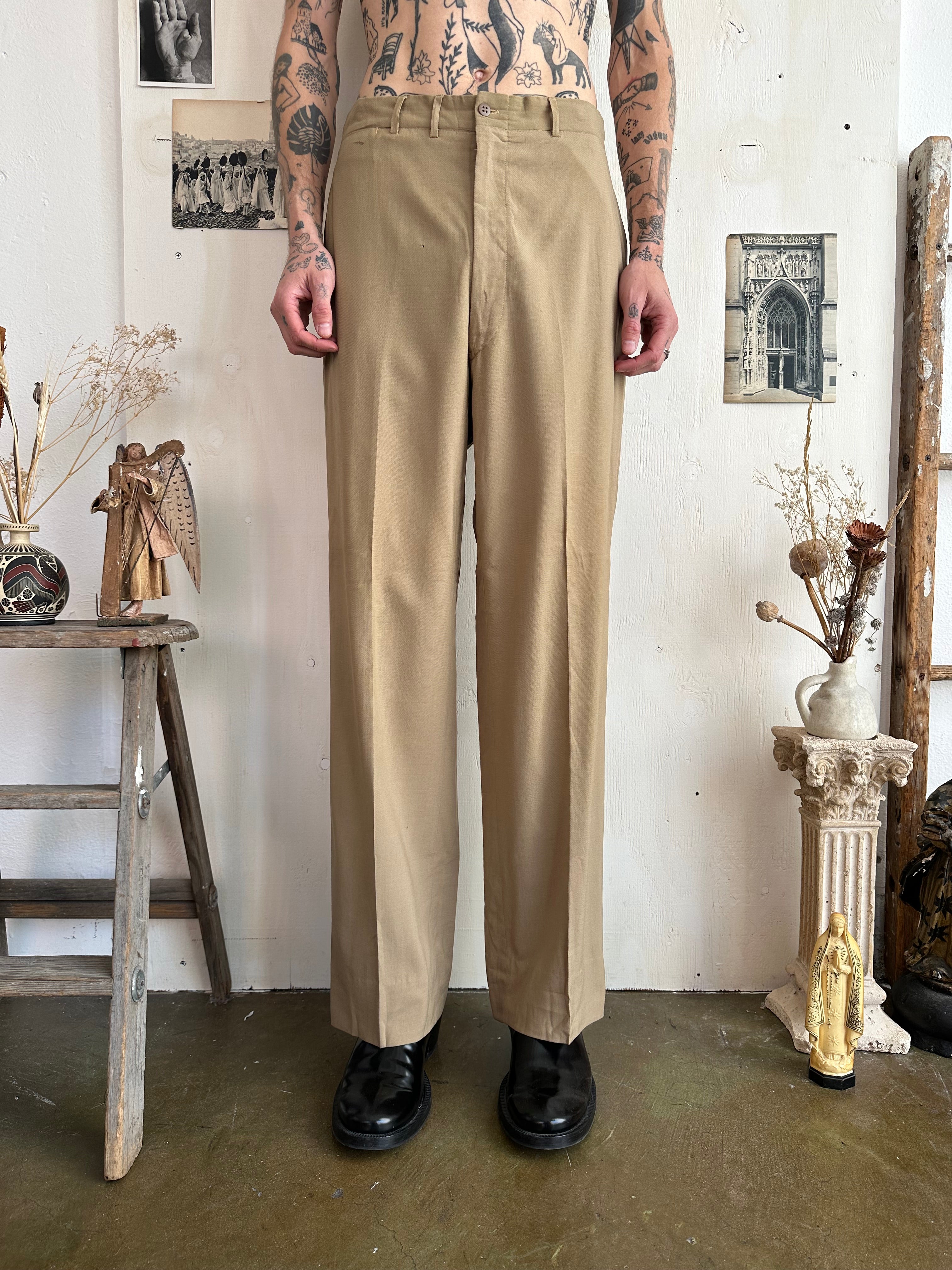 1940s Baggy Kakhi Trousers (31/30)