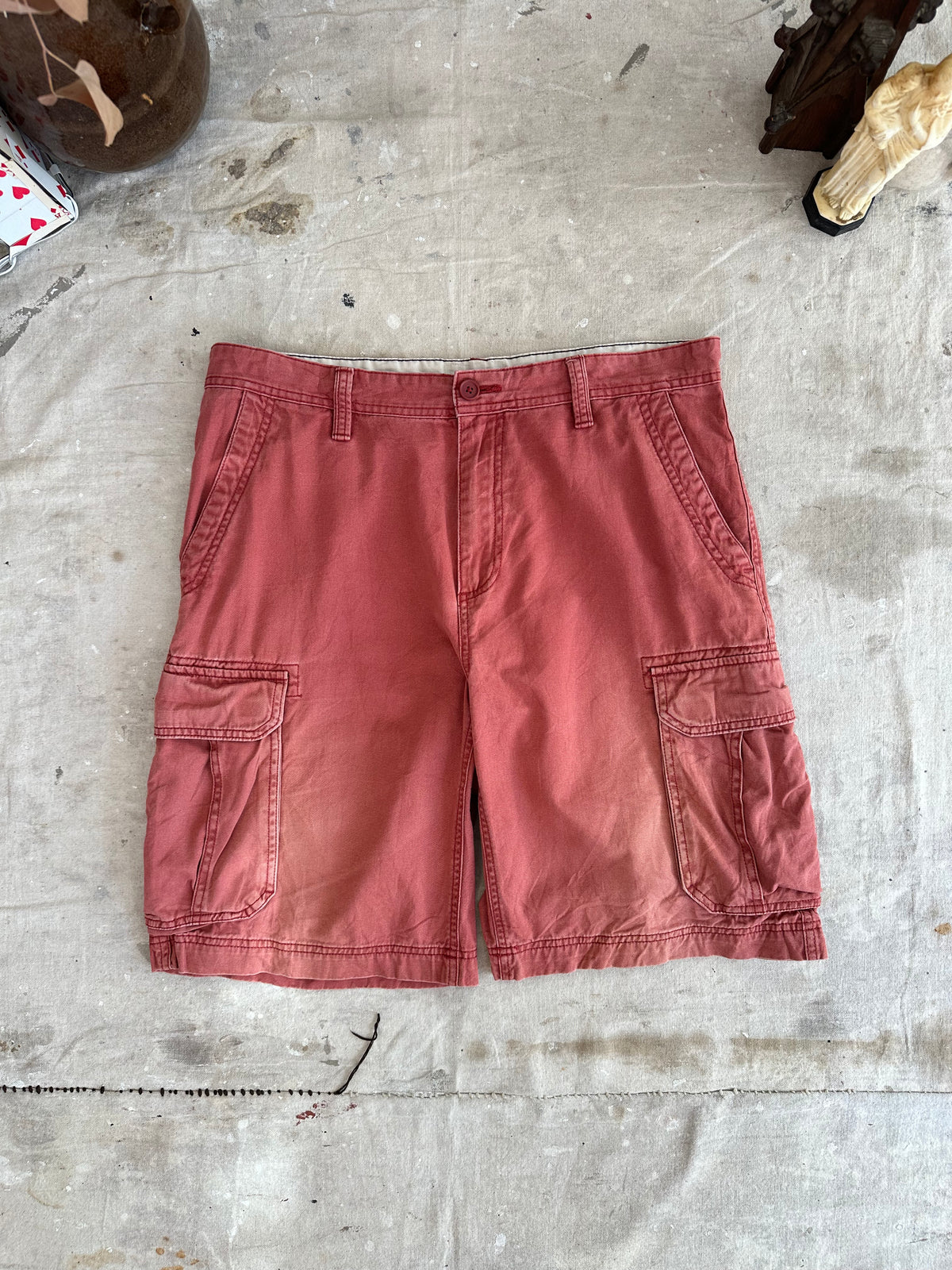 1990s Faded Red Cargo Shorts
