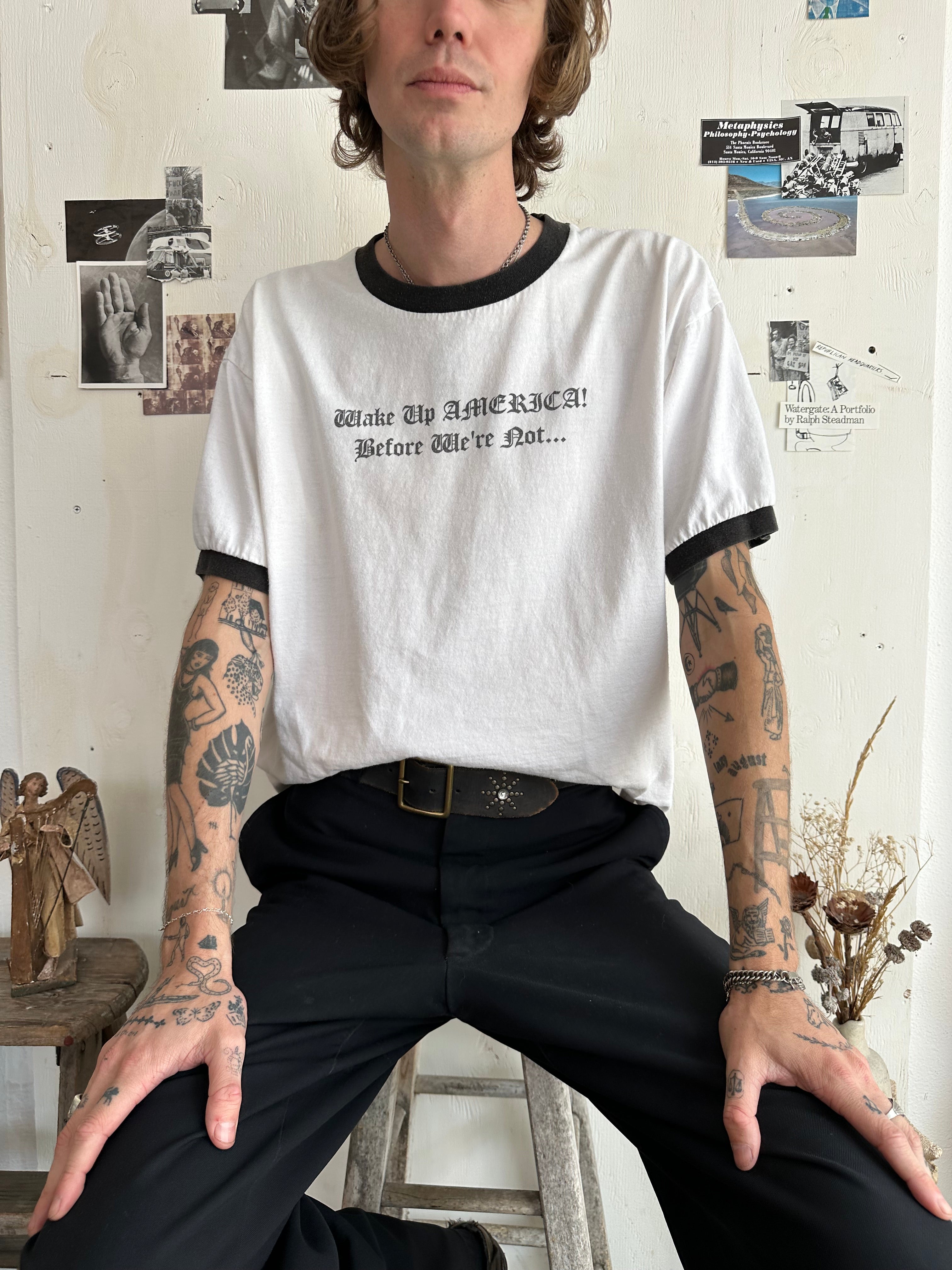 1990s Wake Up America Tee (Boxy L)