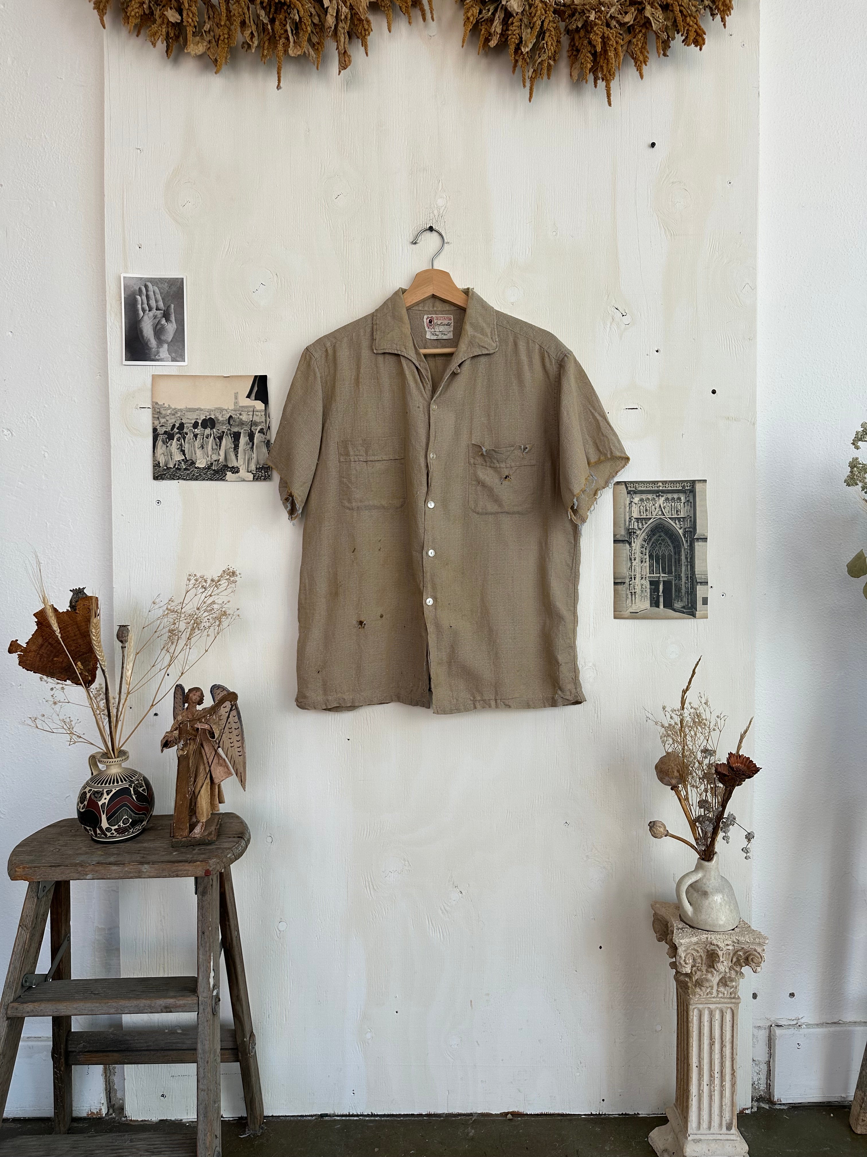 1950s Thrashed Short Sleeve Button Up (Boxy L)