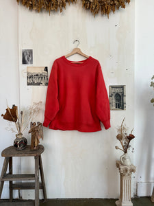 1980s Sun Faded Red Reverse Weave Sweatshirt (Boxy XL)