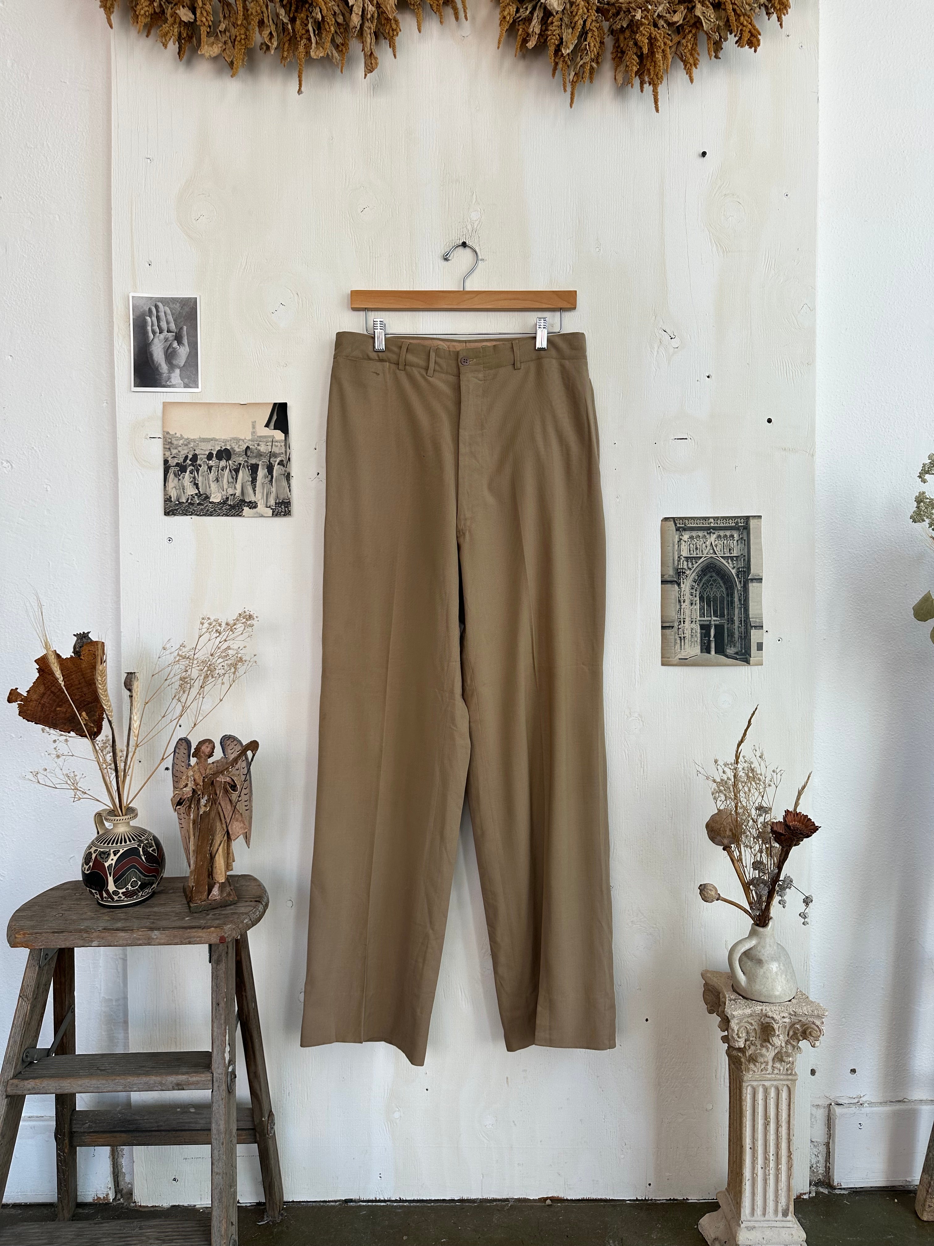 1940s Baggy Kakhi Trousers (31/30)