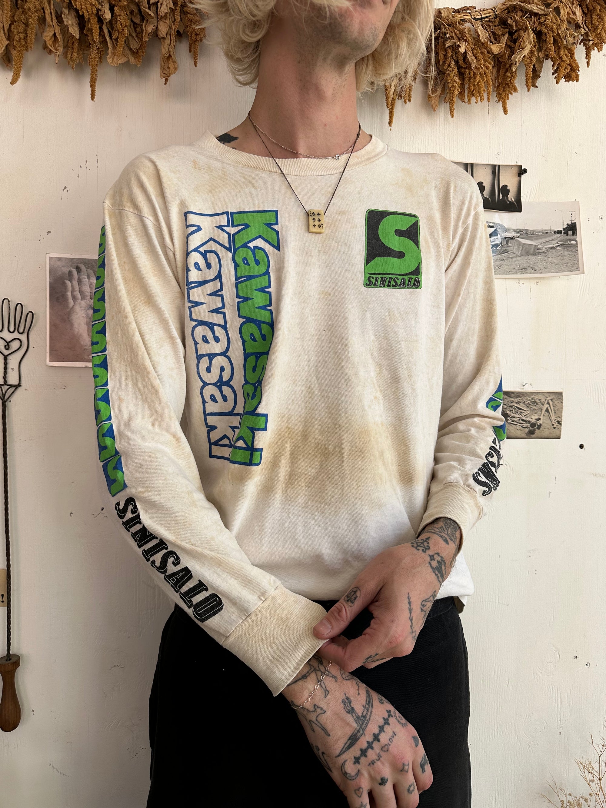 1990s Thrashed Kawasaki Long Sleeve
