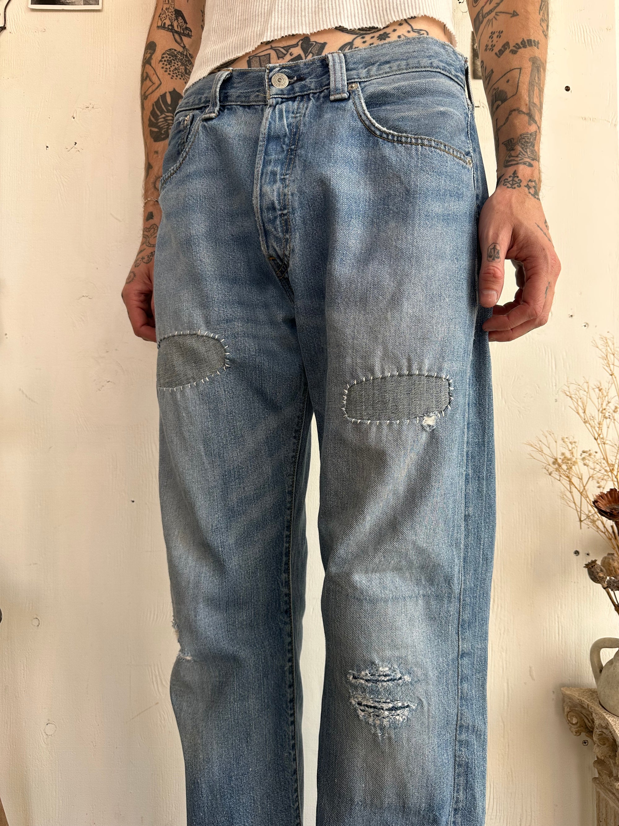 1990s Thrashed and Repaired Selvedge Levi’s 501s