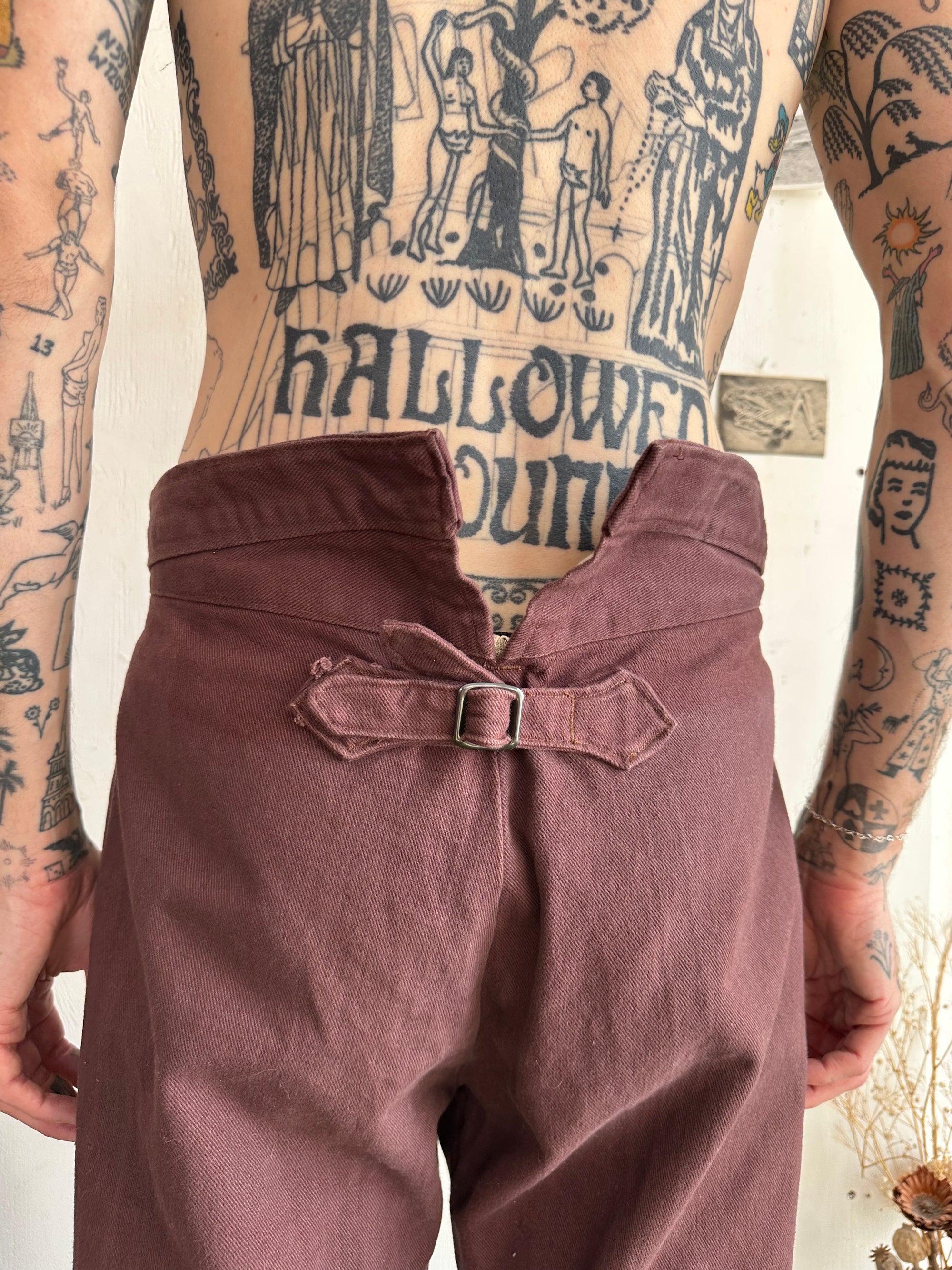 1960s Maroon Buckleback Work Pants