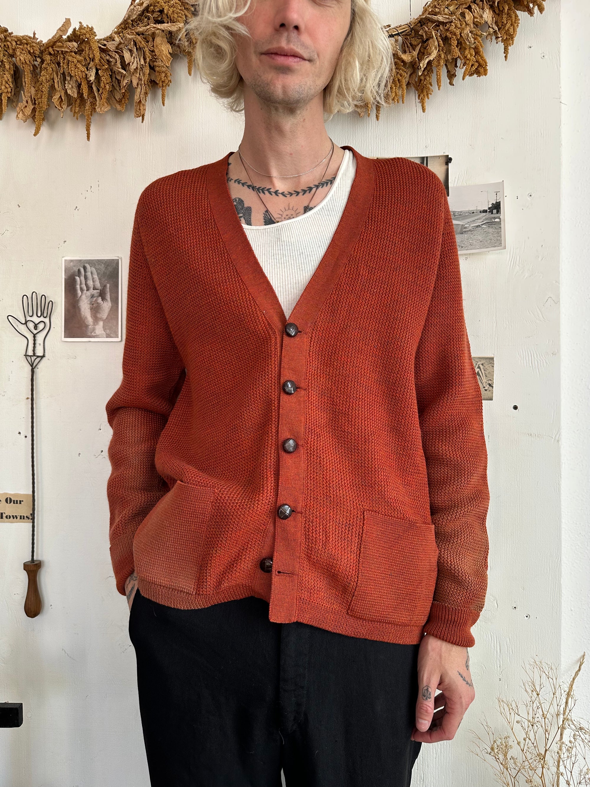 1950s Faded Rust Cardigan