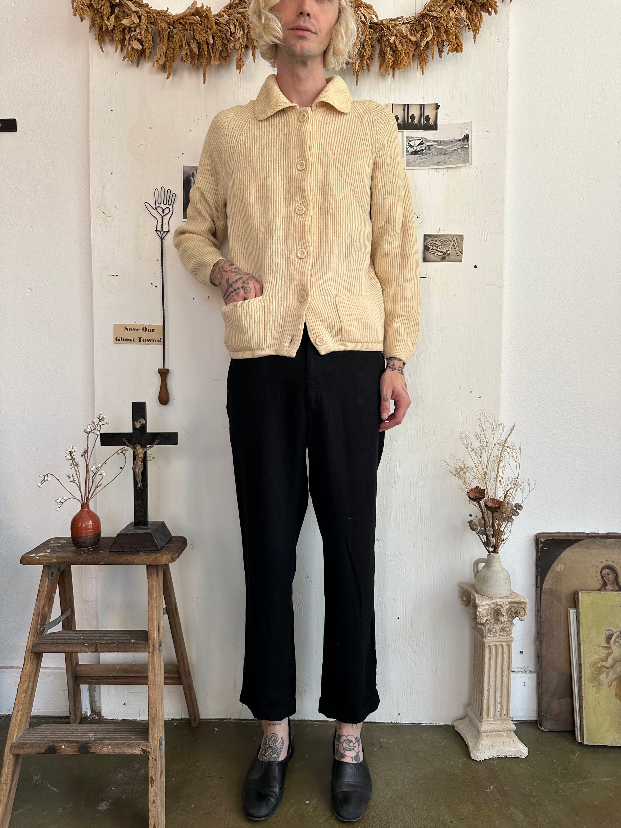 1960s Cream Knit Jacket