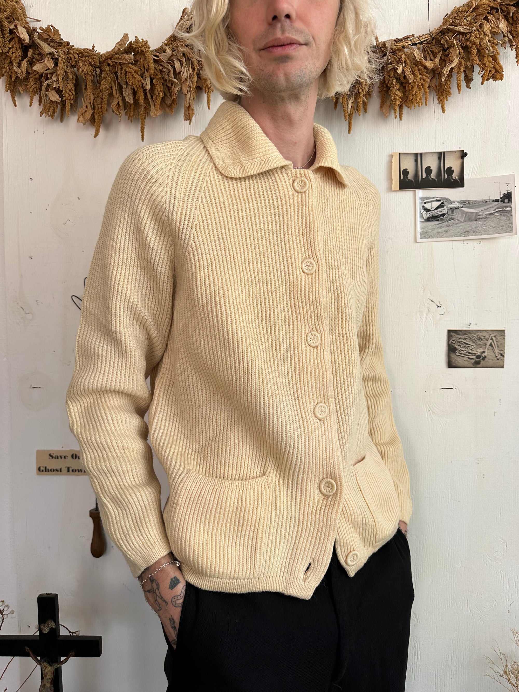 1960s Cream Knit Jacket