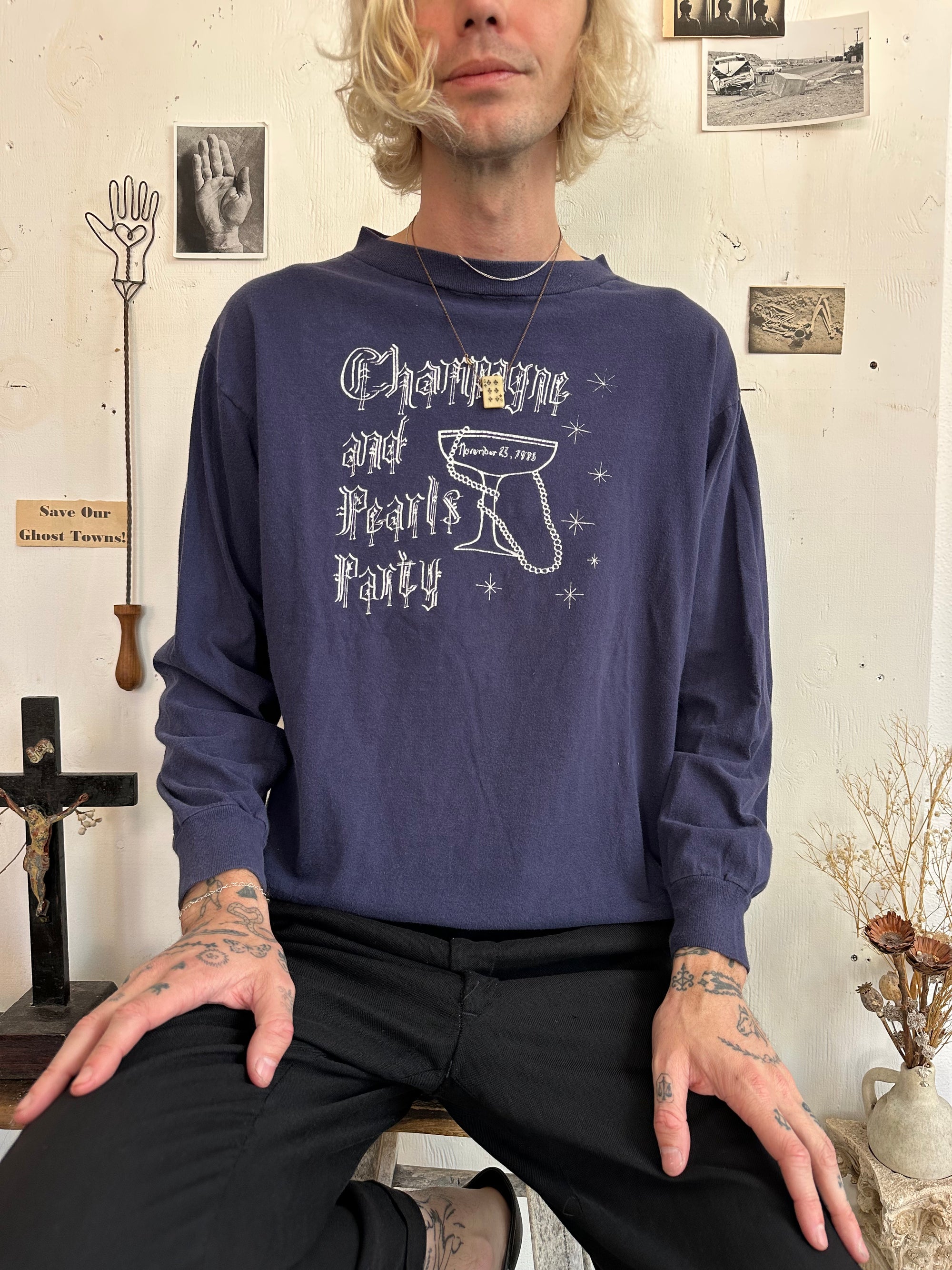 1985 Champagne and Pearls Party Long Sleeve