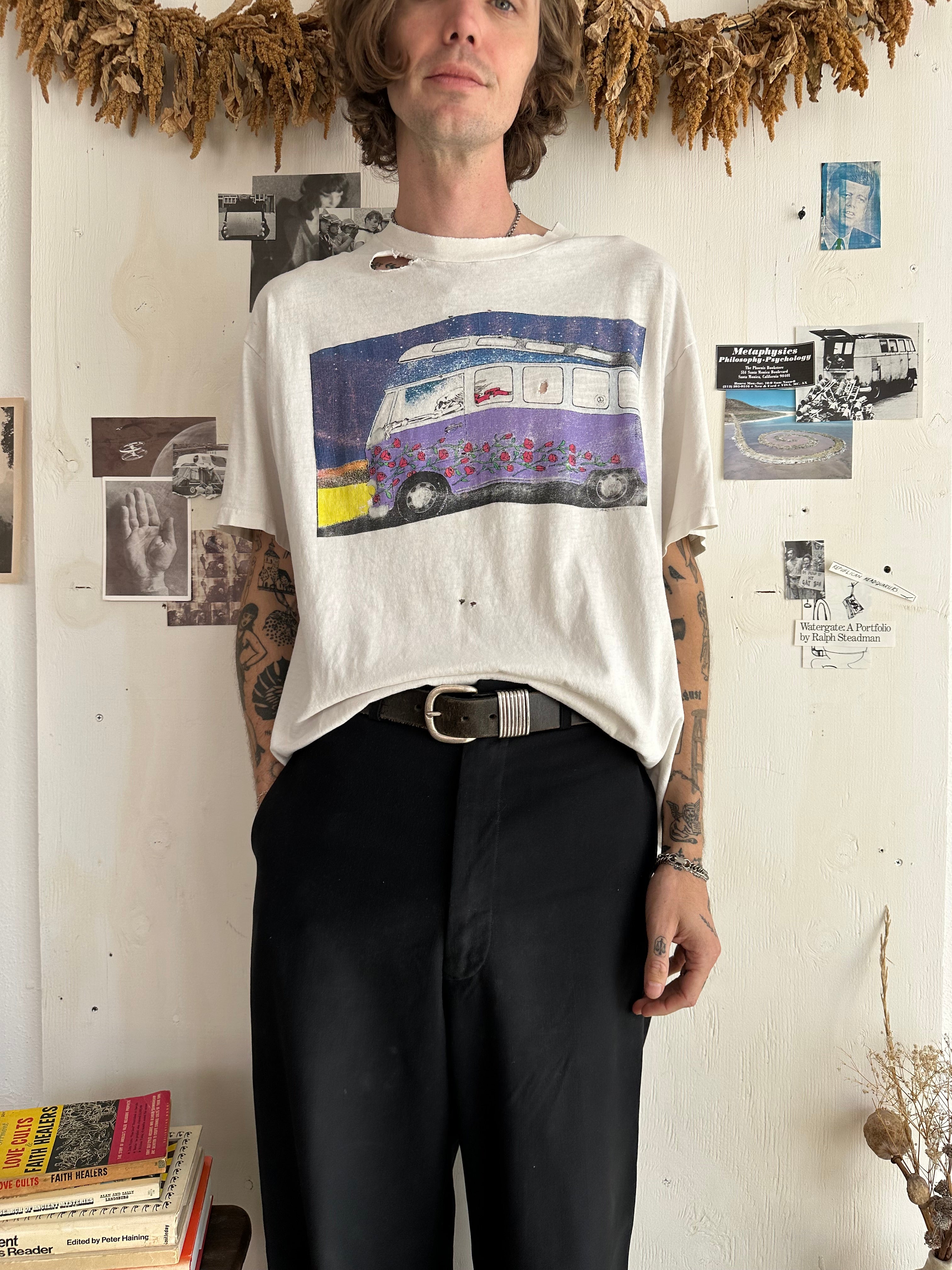 1980s Thrashed 'Enjoy The Ride' Greatful Dead/VW T-Shirt (XL)