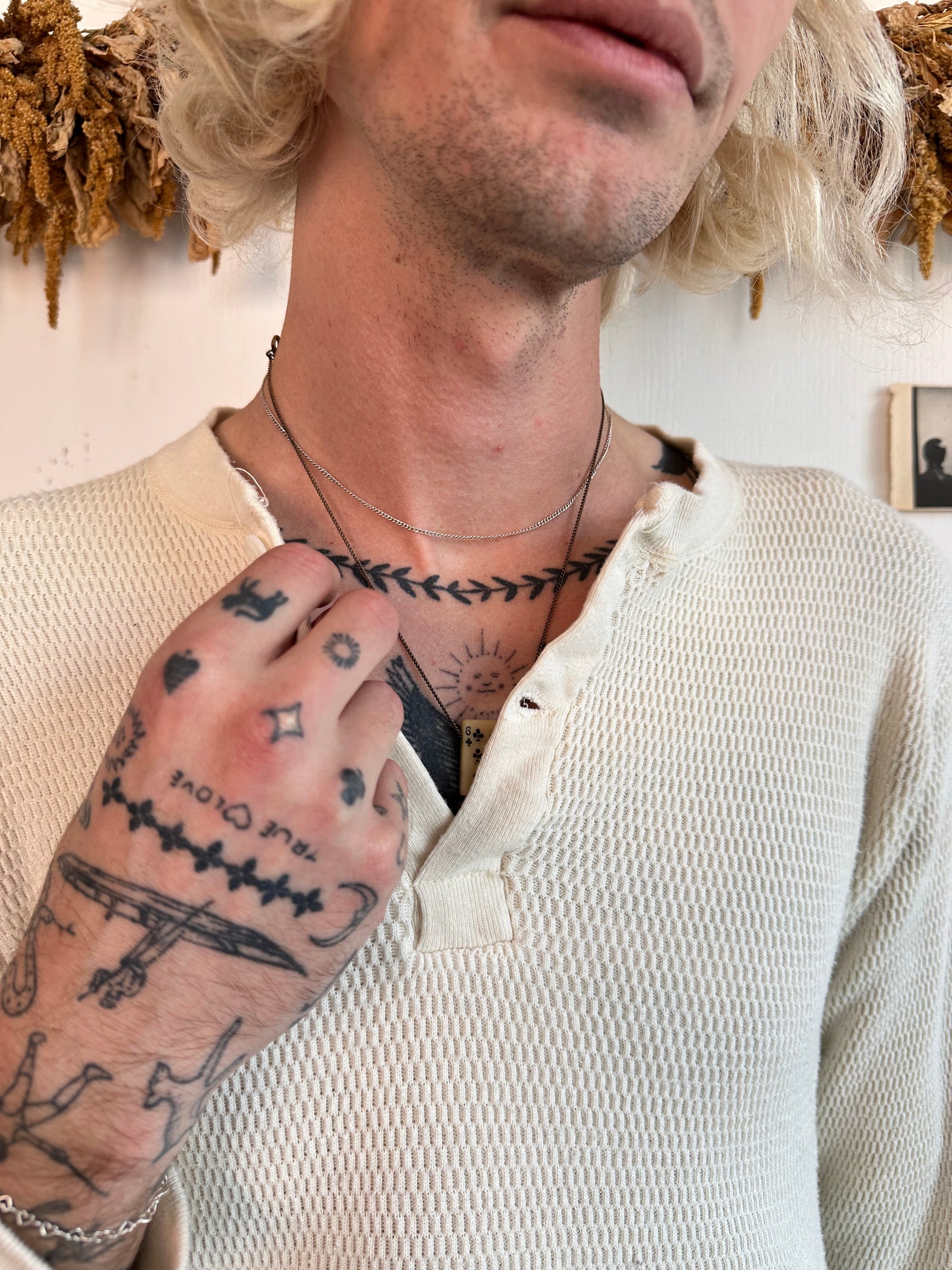 1970s Thermal Henley