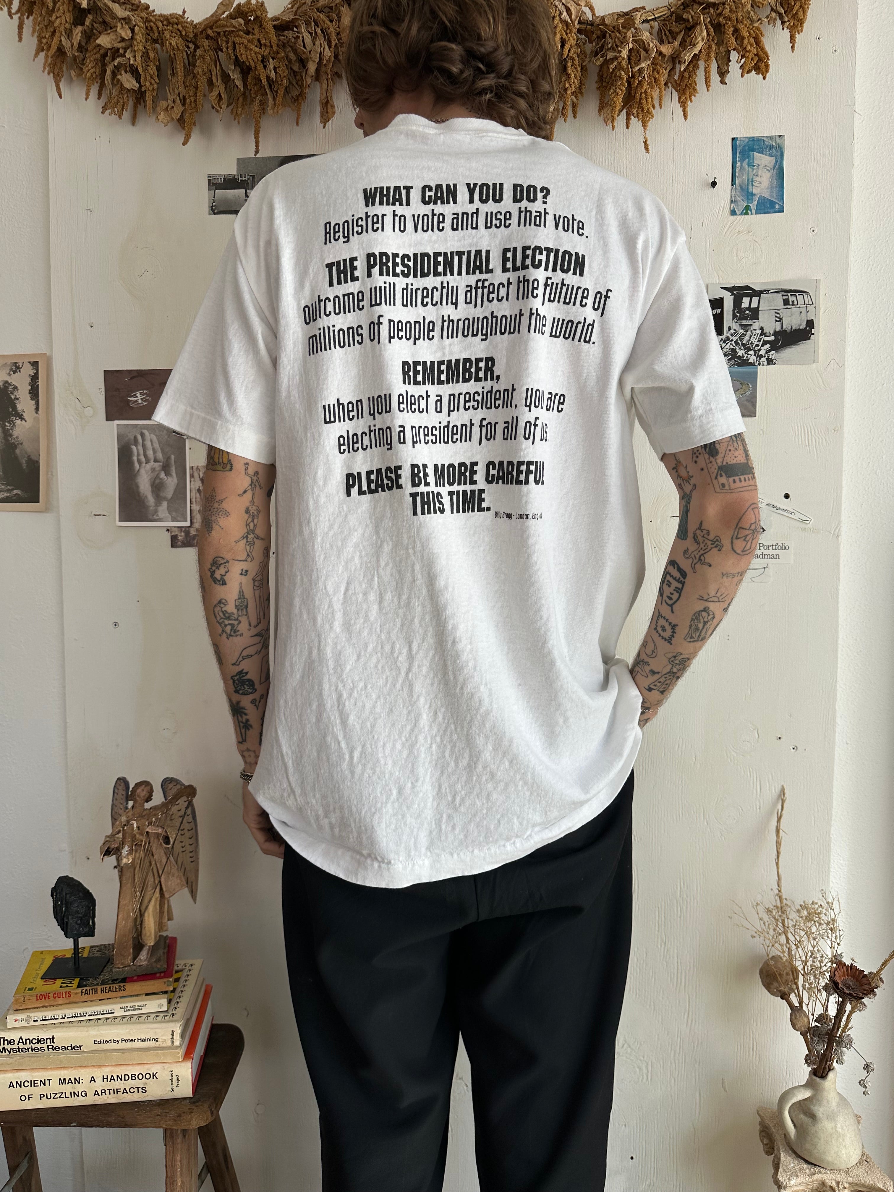 1990s Vote For This Planet Anti-Bush T-Shirt (Boxy XL)