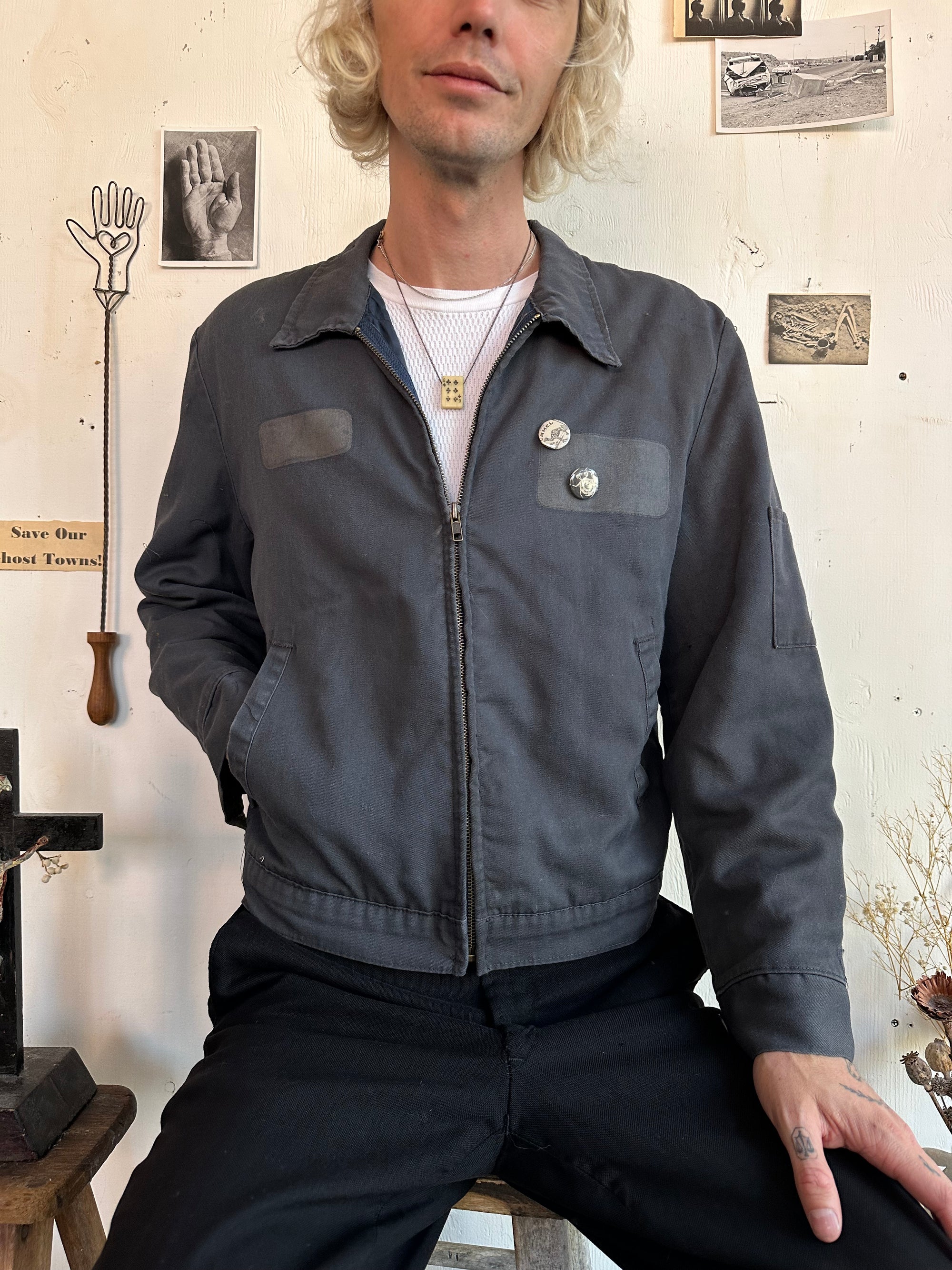 1980s Thrashed Work Jacket W/ Pins