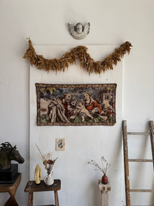 1970s Jesus and Madonna Tapestry (37" x 20")