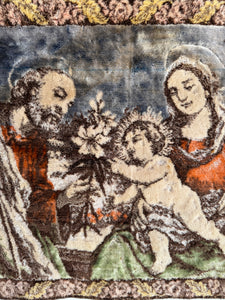 1970s Jesus and Madonna Tapestry (37" x 20")