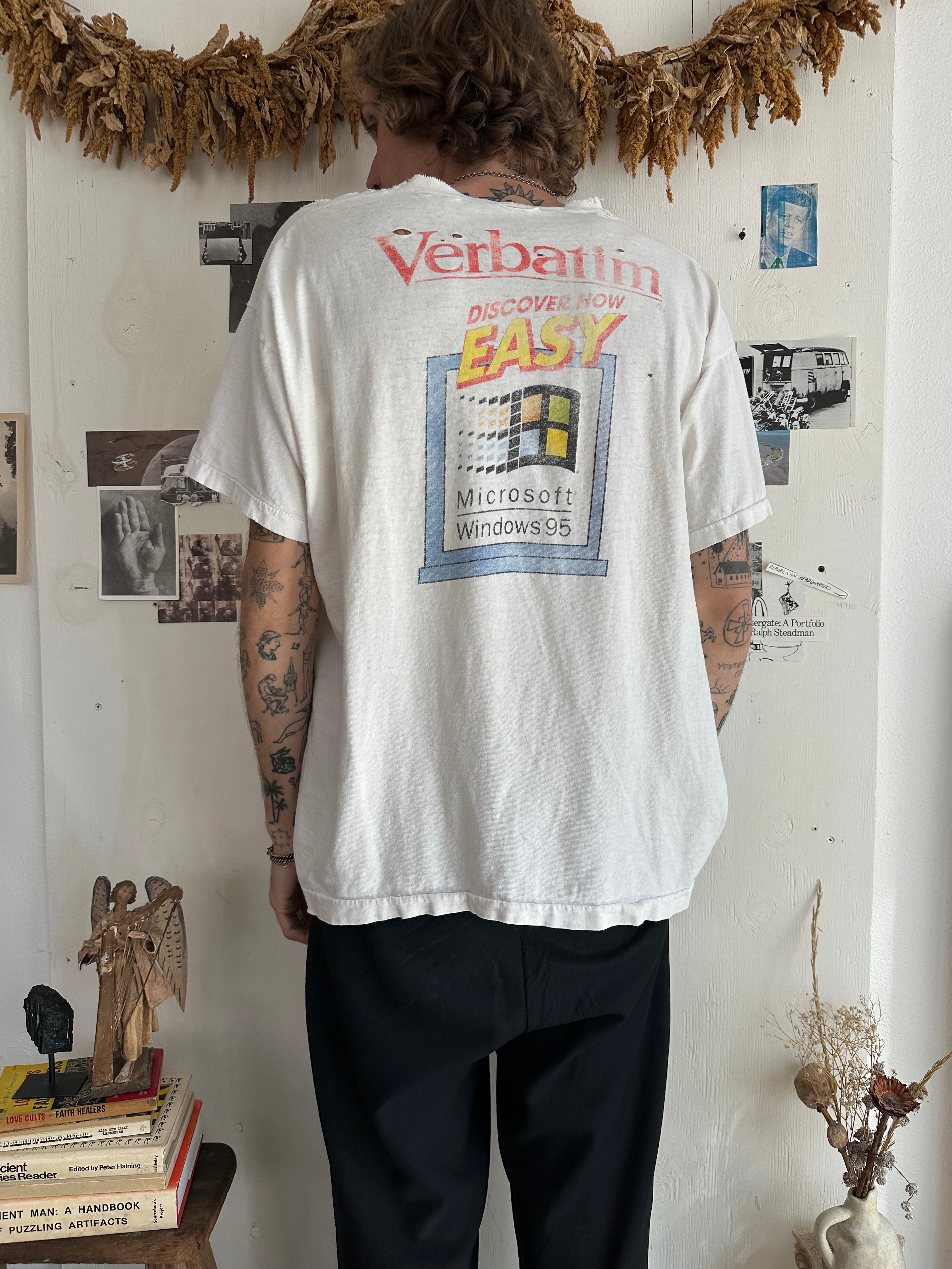 1990s Thrashed Windows Microsoft T-Shirt (Boxy XL)