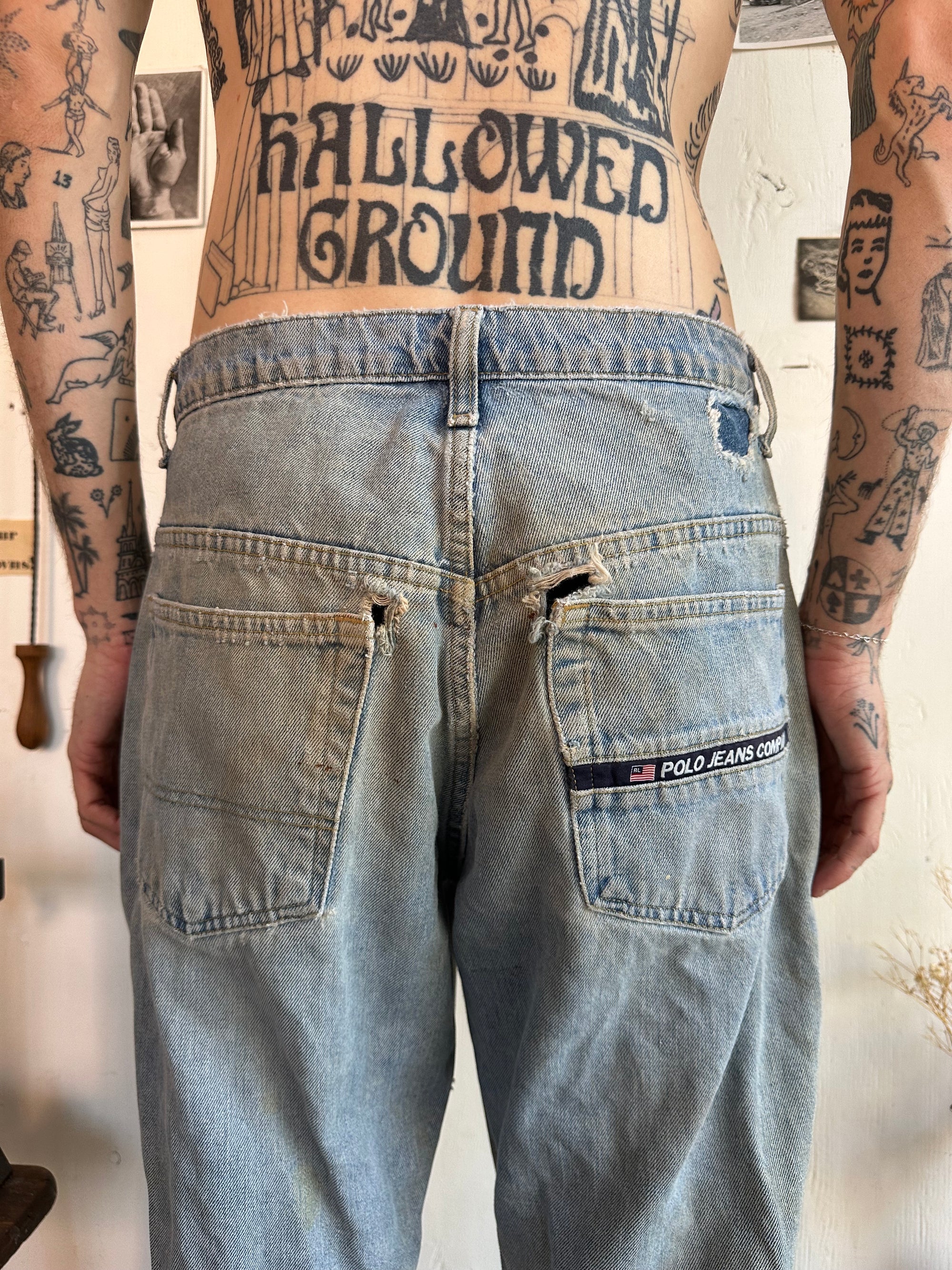 1990s Thrashed Polo Jeans